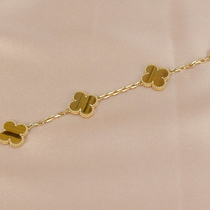 [Clover-Jewelry]CLOVER  5 MOTIFS TIGER EYE BRACELET