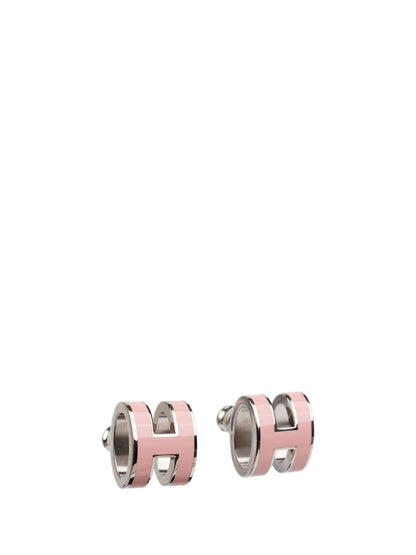 [Clover-Jewelry]MINI POP H SILVER EARRINGS PINK