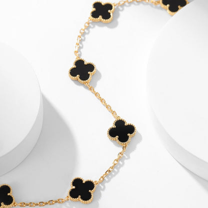 [Clover-Jewelry]CLOVER 10 MOTIFS ONYX NECKLACE