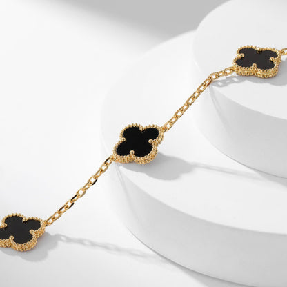 [Clover-Jewelry]CLOVER 10 MOTIFS ONYX NECKLACE