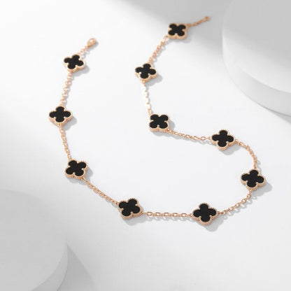 [Clover-Jewelry]CLOVER 10 MOTIFS ONYX NECKLACE