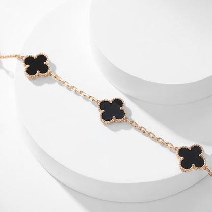 [Clover-Jewelry]CLOVER 10 MOTIFS ONYX NECKLACE