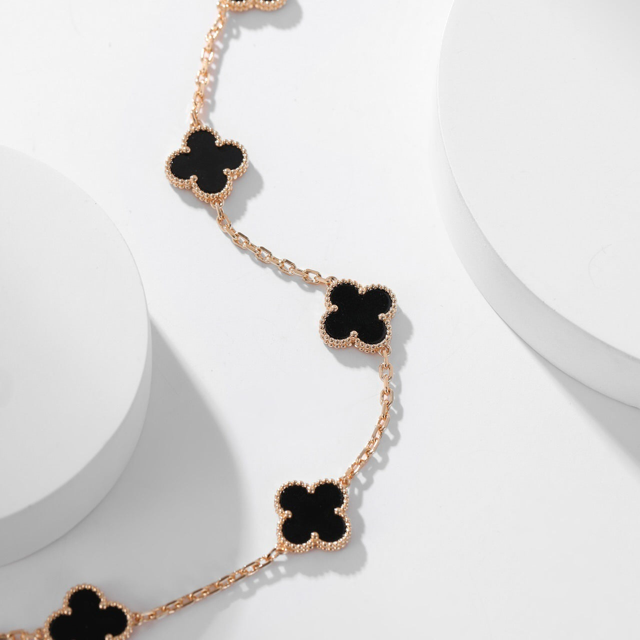 [Clover-Jewelry]CLOVER 10 MOTIFS ONYX NECKLACE