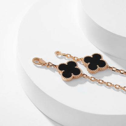 [Clover-Jewelry]CLOVER 10 MOTIFS ONYX NECKLACE