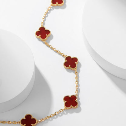 [Clover-Jewelry]CLOVER 10 MOTIFS CARNELIAN NECKLACE