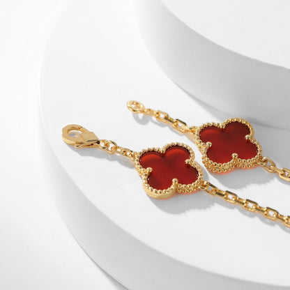 [Clover-Jewelry]CLOVER 10 MOTIFS CARNELIAN NECKLACE