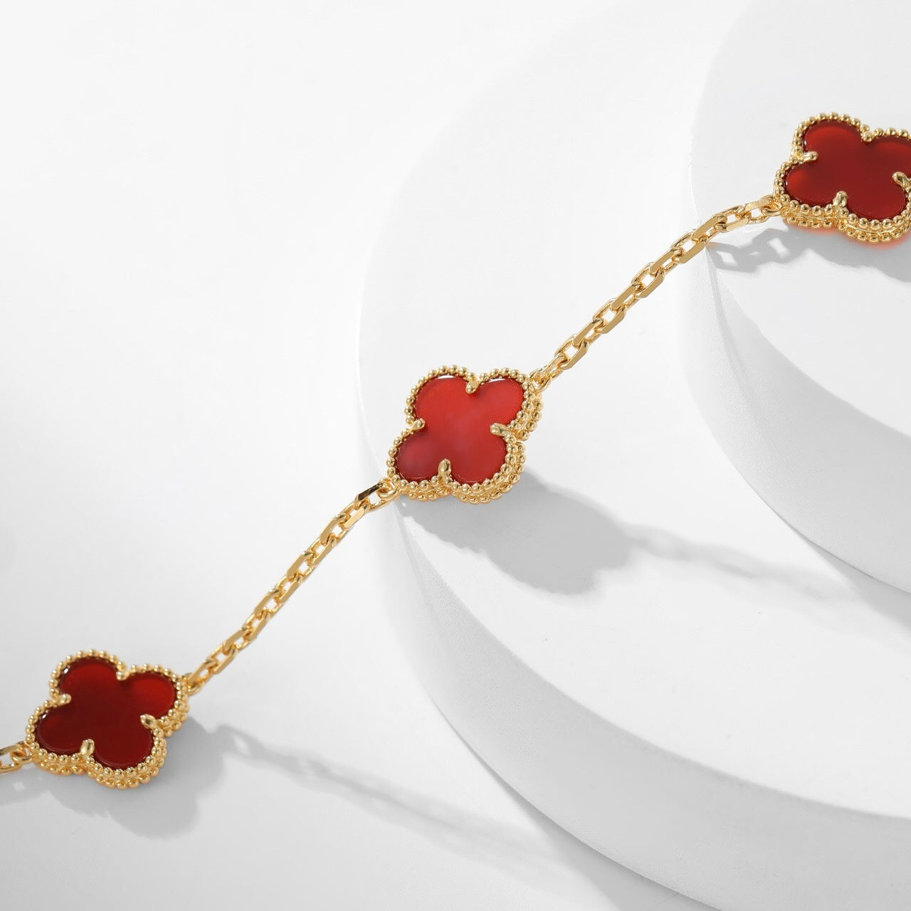 [Clover-Jewelry]CLOVER 10 MOTIFS CARNELIAN NECKLACE