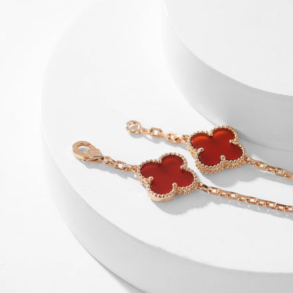 [Clover-Jewelry]CLOVER 10 MOTIFS CARNELIAN NECKLACE