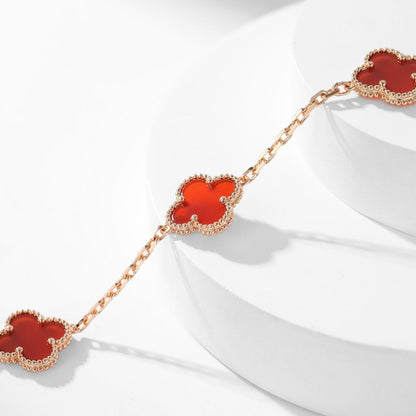 [Clover-Jewelry]CLOVER 10 MOTIFS CARNELIAN NECKLACE