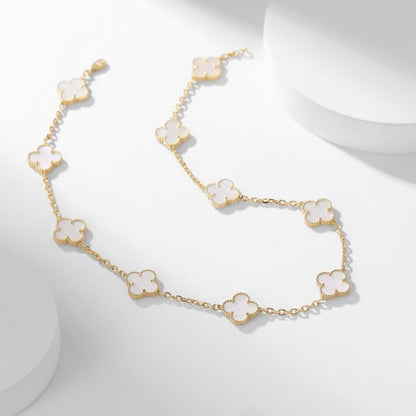 [Clover-Jewelry]CLOVER 10 MOTIFS WHITE MOTHER OF PEARL NECKLACE