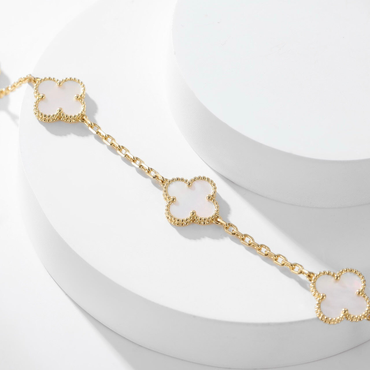 [Clover-Jewelry]CLOVER 10 MOTIFS WHITE MOTHER OF PEARL NECKLACE