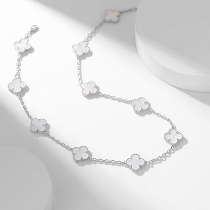 [Clover-Jewelry]CLOVER 10 MOTIFS WHITE MOTHER OF PEARL NECKLACE