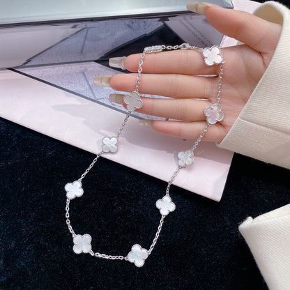 [Clover-Jewelry]CLOVER 10 MOTIFS WHITE MOTHER OF PEARL NECKLACE