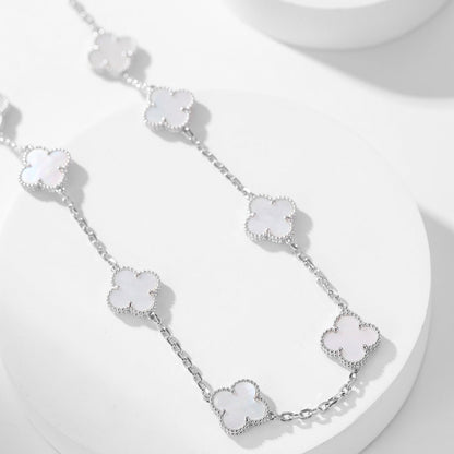 [Clover-Jewelry]CLOVER 10 MOTIFS WHITE MOTHER OF PEARL NECKLACE