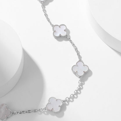 [Clover-Jewelry]CLOVER 10 MOTIFS WHITE MOTHER OF PEARL NECKLACE