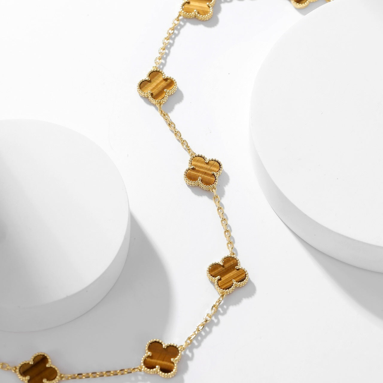 [Clover-Jewelry]CLOVER 10 MOTIFS TIGER EYE NECKLACE