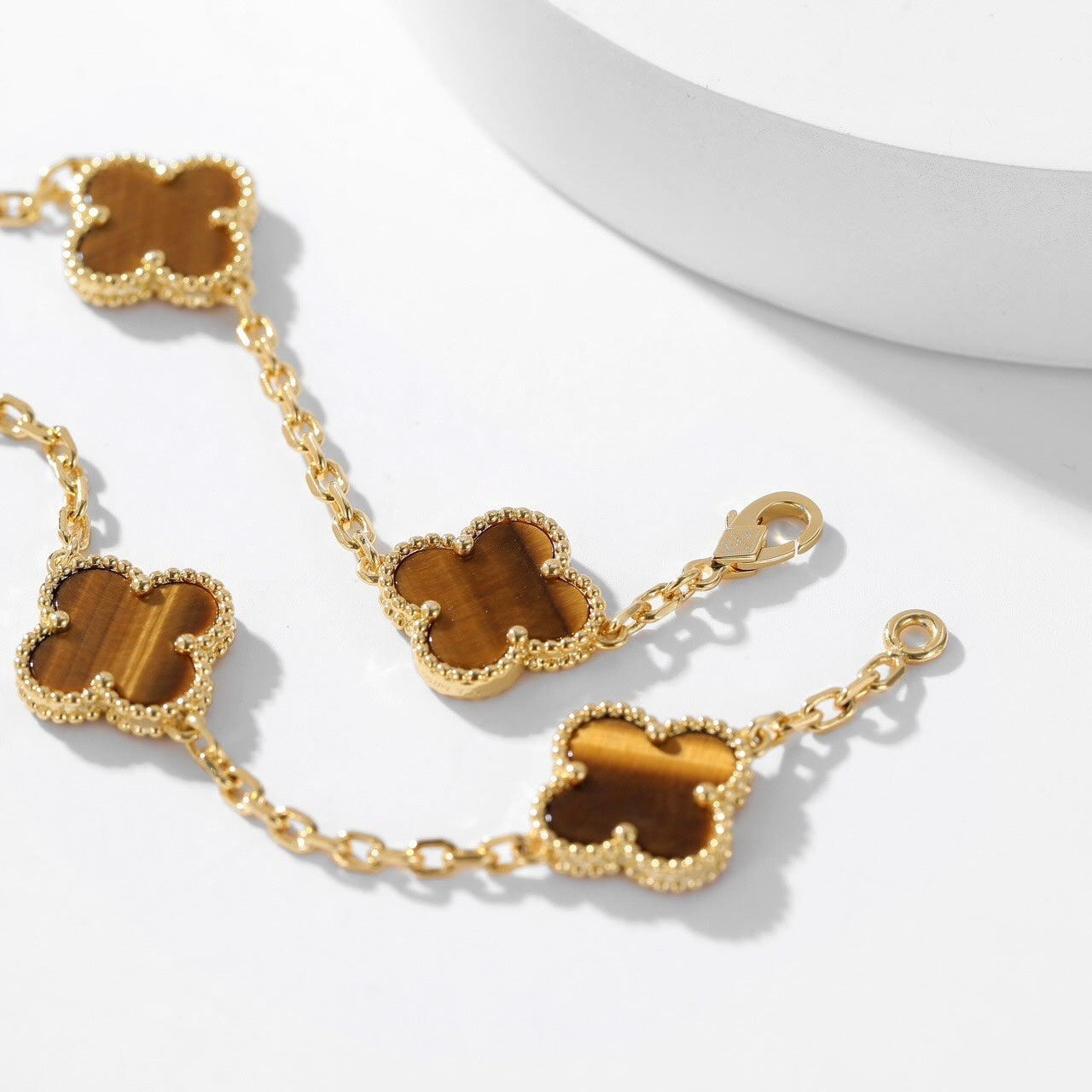 [Clover-Jewelry]CLOVER 10 MOTIFS TIGER EYE NECKLACE