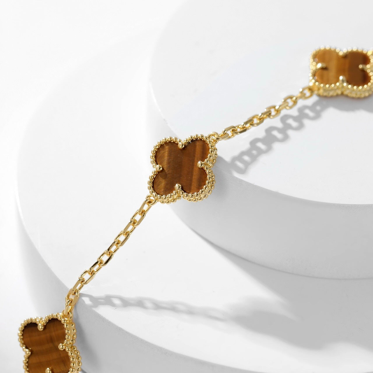 [Clover-Jewelry]CLOVER 10 MOTIFS TIGER EYE NECKLACE