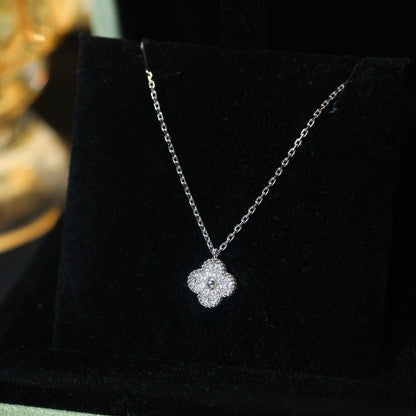 [Clover-Jewelry]CLOVER MINI 9.5MM PENDANT DIAMOND NECKLACE