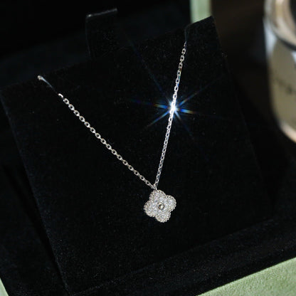 [Clover-Jewelry]CLOVER MINI 9.5MM PENDANT DIAMOND NECKLACE