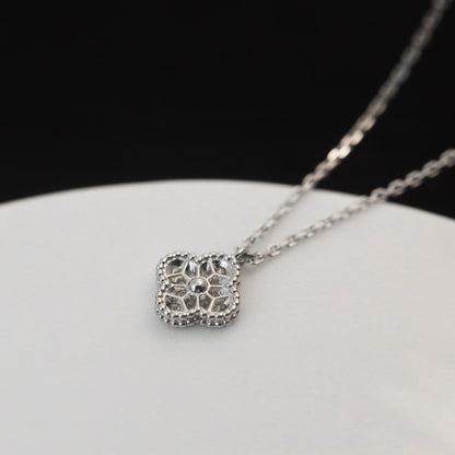 [Clover-Jewelry]CLOVER MINI 9.5MM PENDANT DIAMOND NECKLACE