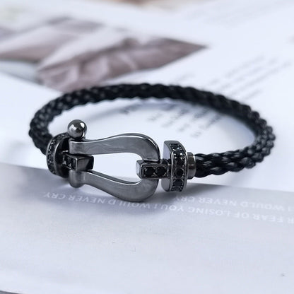 [Clover-Jewelry]FORCE LARGE SERIES HORSESHOE BLACK SAMURAI BRACELET