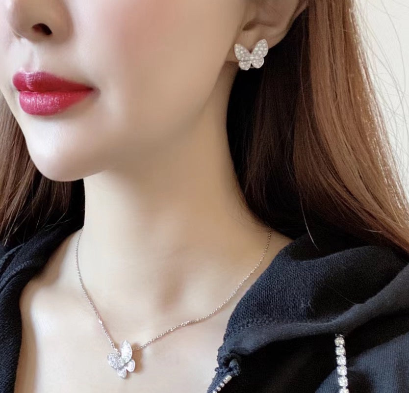 [Clover-Jewelry]BUTTERFLY ALL DIAMOND EARRINGS