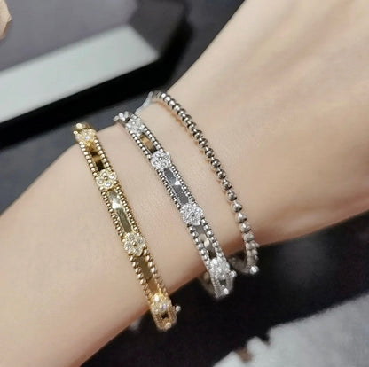 [Clover-Jewelry]CLOVER BRACELET 4MM DIAMONDS