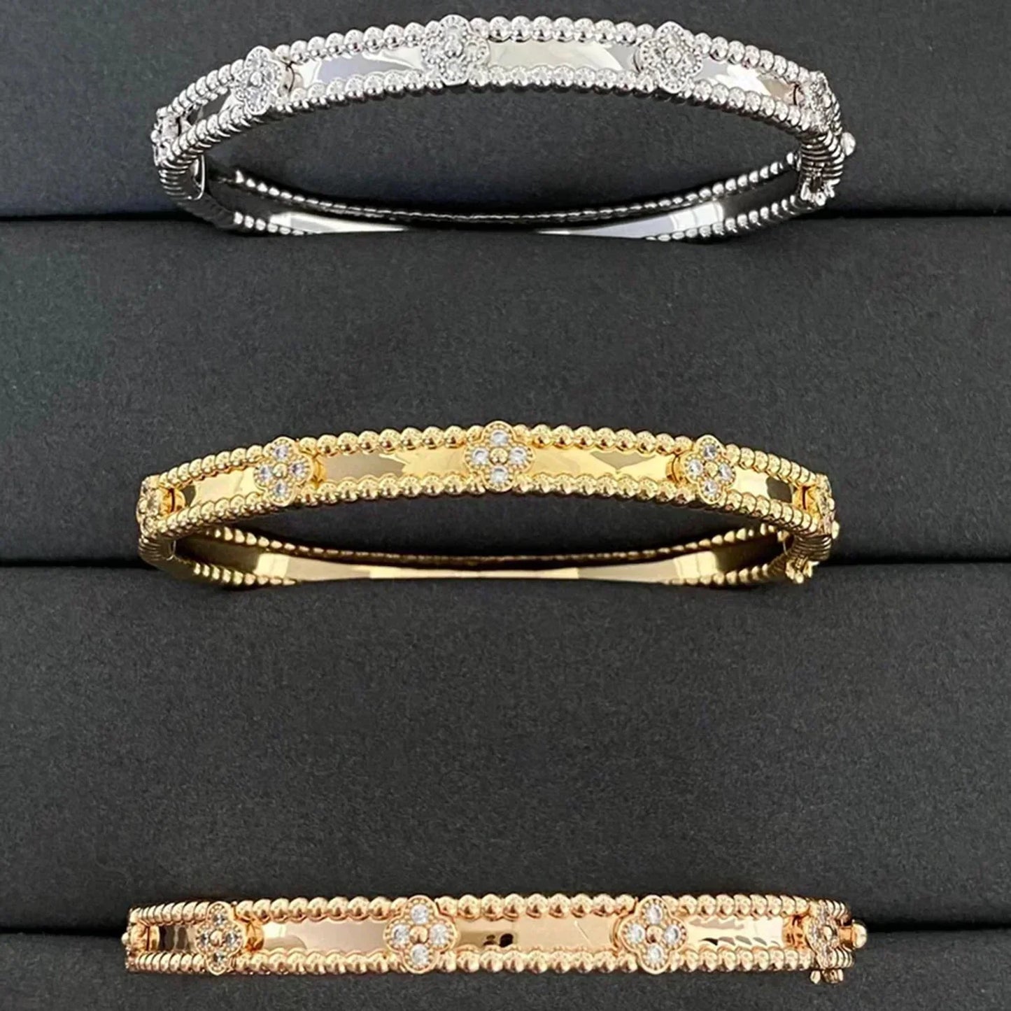 [Clover-Jewelry]CLOVER BRACELET 4MM DIAMONDS