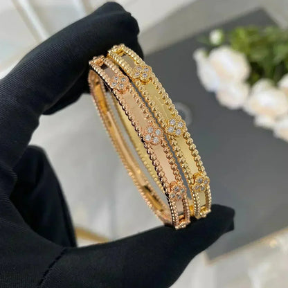 [Clover-Jewelry]CLOVER BRACELET 4MM DIAMONDS