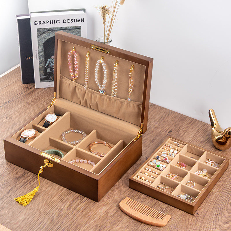 MASSIVHOLZ RETRO LOCK SCHMUCK BOX LAGERBOX