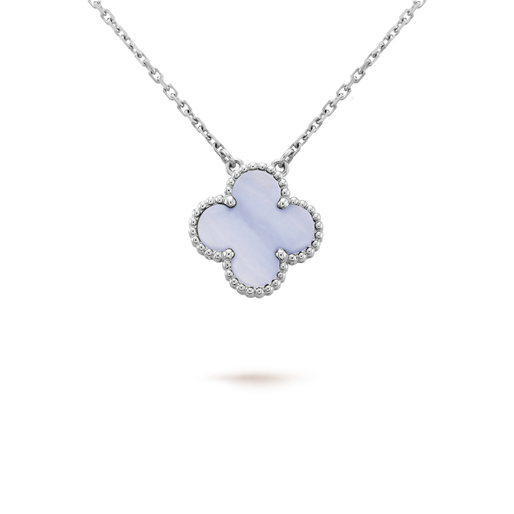 [Clover-Jewelry]CLOVER 15MM BLUE CHALCEDONY NECKLACE SILVER