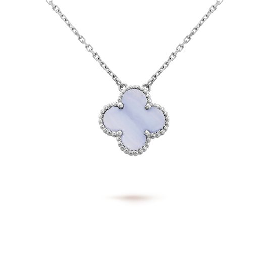 [Clover-Jewelry]CLOVER 15MM BLUE CHALCEDONY NECKLACE SILVER