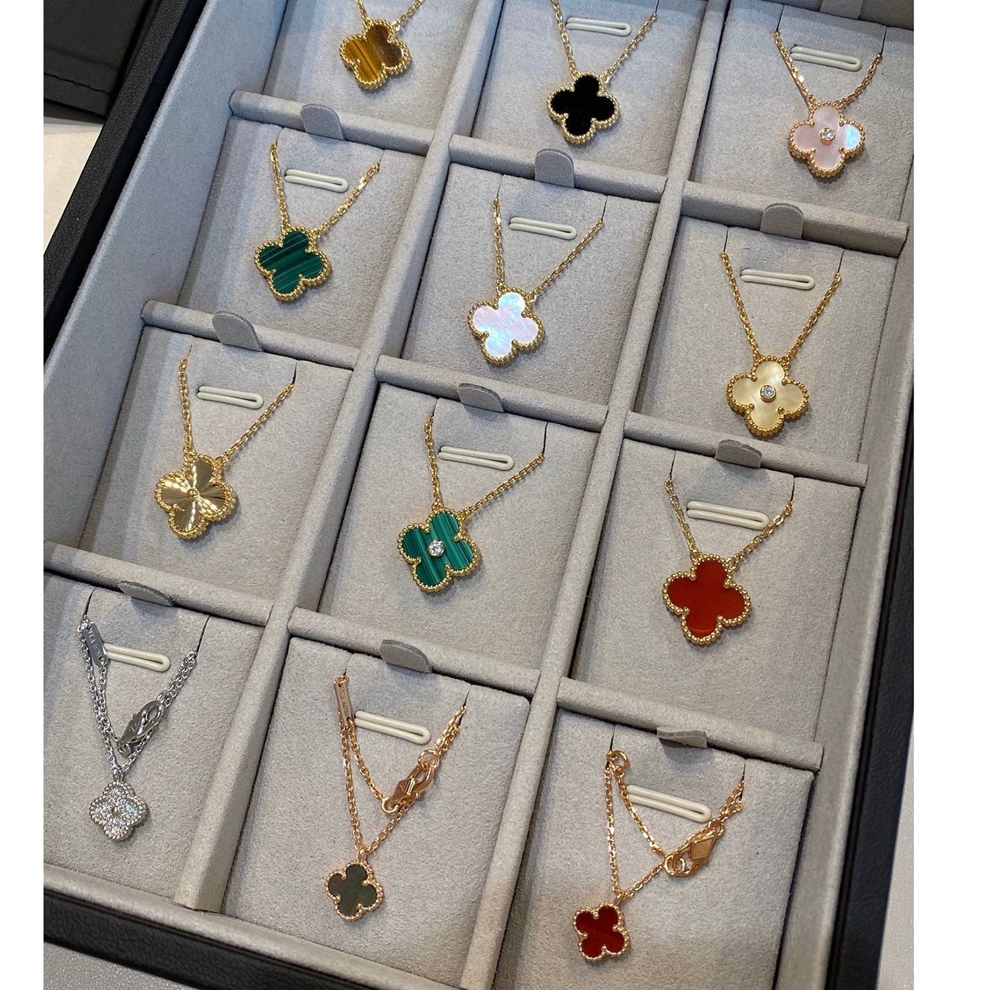 [Clover-Jewelry]CLOVER 15MM DIAMOND SINGLE FLOWER NECKLACE