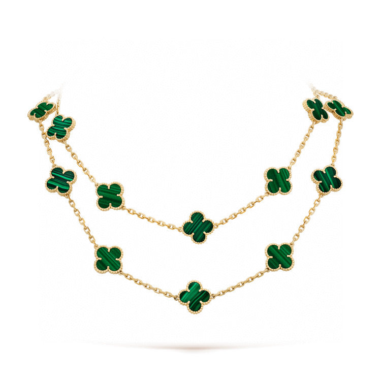 [Clover-Jewelry]CLOVER 20 MOTIFS MALACHITE GOLD