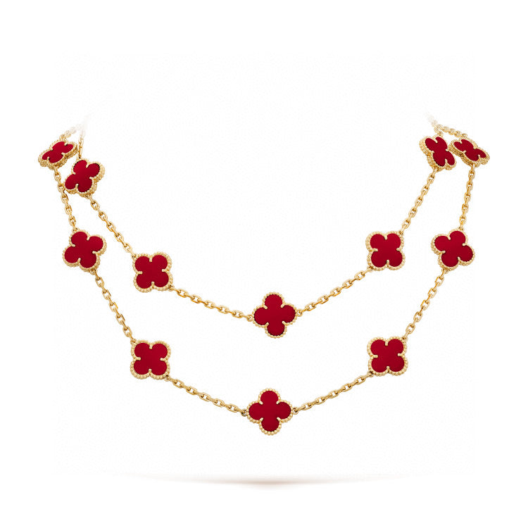 [Clover-Jewelry]CLOVER 20 MOTIFS CARNELIAN NECKLACE