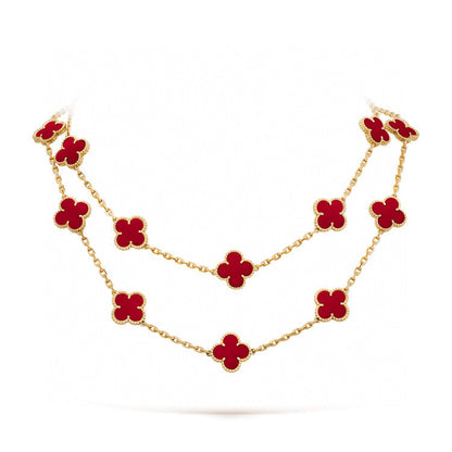 [Clover-Jewelry]CLOVER 20 MOTIFS CARNELIAN NECKLACE