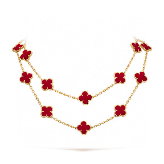 [Clover-Jewelry]CLOVER 20 MOTIFS CARNELIAN NECKLACE