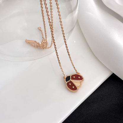 [Clover-Jewelry]LUCKY  CARNELIANS LADYBUG NECKLACE