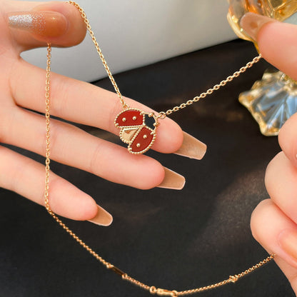 [Clover-Jewelry]LUCKY  CARNELIANS LADYBUG NECKLACE