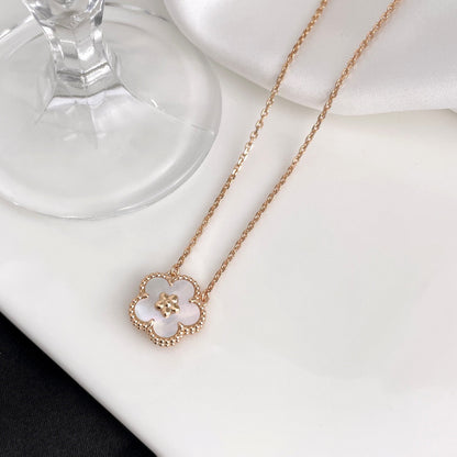 [Clover-Jewelry]LUCKY  WHITE MOP  PLUM BLOSSOM NECKLACE