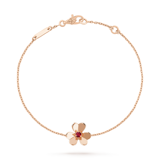 [Clover-Jewelry]FRIVOLE GOLD FLOWER PINK MALACHITE BRACELET