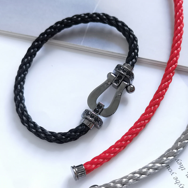 [Clover-Jewelry]FORCE LARGE SERIES HORSESHOE BLACK SAMURAI BRACELET