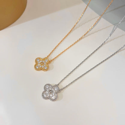 [Clover-Jewelry]CLOVER 15MM DIAMOND SINGLE FLOWER NECKLACE