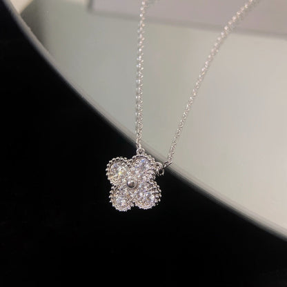 [Clover-Jewelry]CLOVER 15MM DIAMOND SINGLE FLOWER NECKLACE