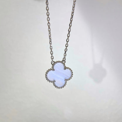 [Clover-Jewelry]CLOVER 15MM BLUE CHALCEDONY NECKLACE SILVER