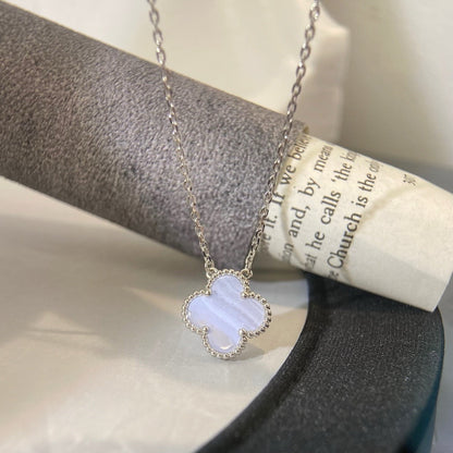 [Clover-Jewelry]CLOVER 15MM BLUE CHALCEDONY NECKLACE SILVER