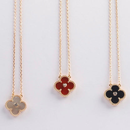 [Clover-Jewelry]CLOVER 15MM DIAMOND CARNELIAN NECKLACE