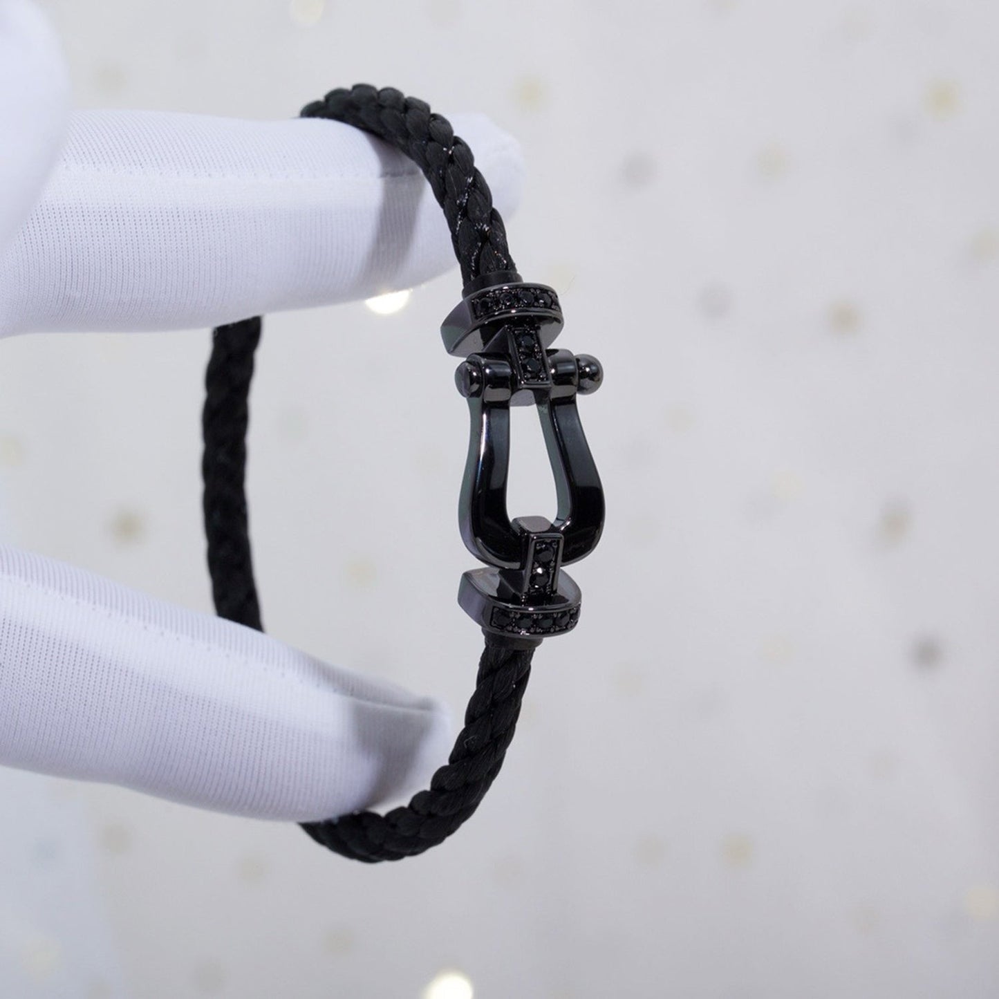 [Clover-Jewelry]FORCE LARGE SERIES HORSESHOE BLACK SAMURAI BRACELET