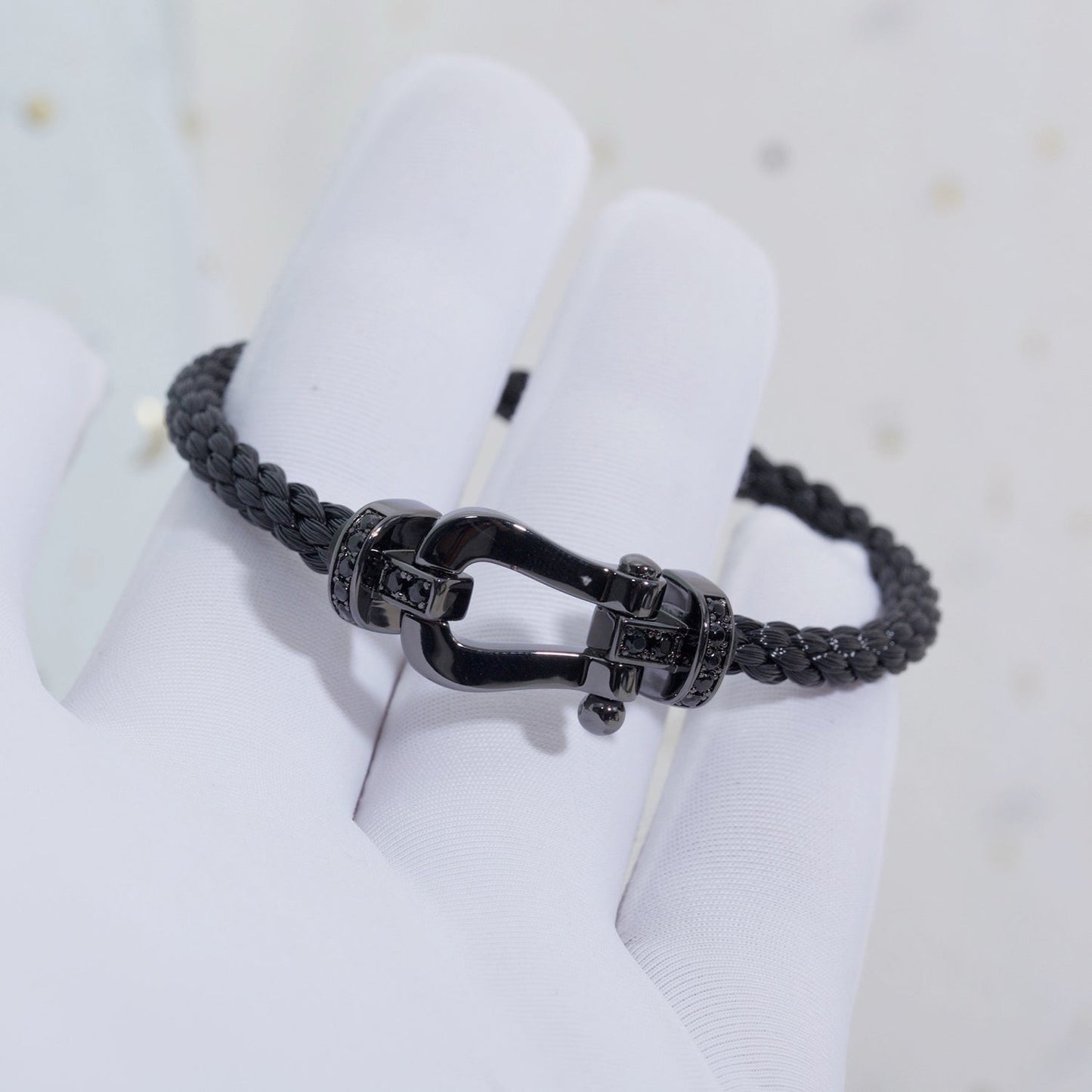 [Clover-Jewelry]FORCE LARGE SERIES HORSESHOE BLACK SAMURAI BRACELET